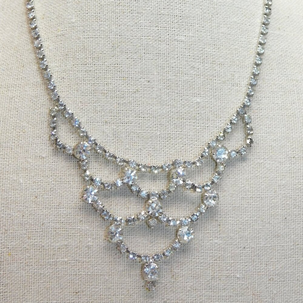 Vintage Bib-Style Rhinestone Necklace
